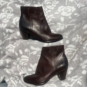 Frye Dark Brown Leather Ankle Booties
